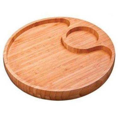 Imagem de Gamela Bandeja Em Bamboo Com 2 Divisorias para churrasco Mor