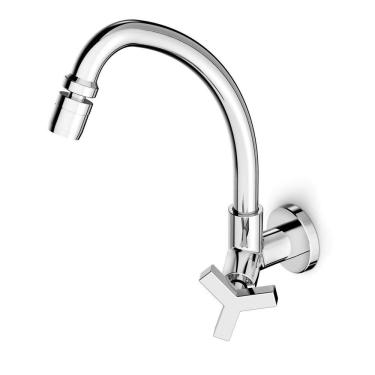 Imagem de Torneira para Cozinha de Parede Bica Móvel Arejador Articulado Up Celite Cromado