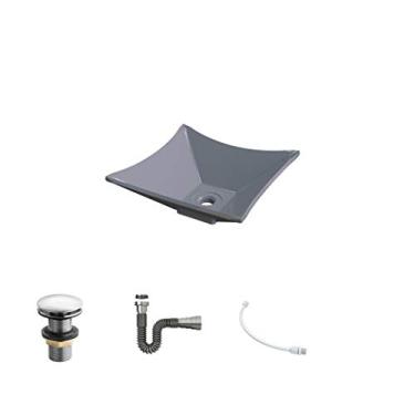 Imagem de Kit Cuba L30 C/Válvula Click 1''G + Sifão Cromado + Flexível Cinza