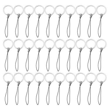 Imagem de Sunmns Anéis de chaveiro divididos com cordão de nylon para pen drive USB, MP3, MP4, Localizador de chaves e crachá de identidade, pacote com 30