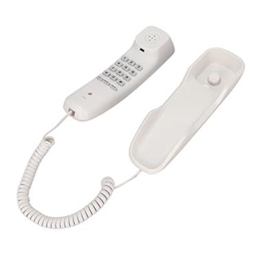 Imagem de Telefone com fio, telefone de parede suporta REDIAL Telefone fixo Função mudo Telefone com fio para Home Office Hotel(Branco)