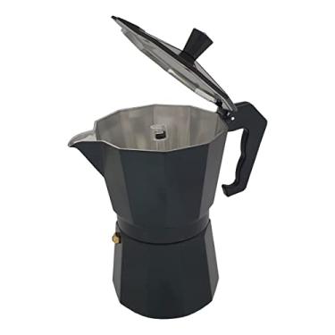 Imagem de Cafeteira De Fogão Moka Italiana De Alumínio Até 6 Xícaras (Preto)