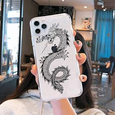 Imagem de Cool dragon capa de telefone transparente macio para iphone 5 5s 5c se 6 6s 7 8 11 12 plus mini x xs xr pro max, a3, para iphone   12 pro max