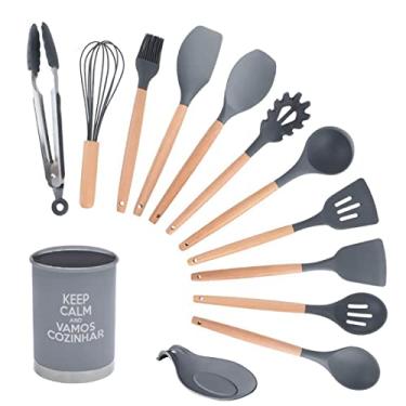 Imagem de UNY GIFT Kit Utensílios Cozinha Silicone 13 Peças Cinza, SU211333