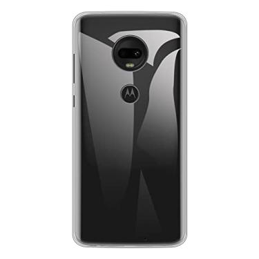 Imagem de Capa para Motorola Moto G7, capa traseira de TPU macio à prova de choque, silicone antiimpressões digitais, capa protetora de corpo inteiro para Motorola Moto G7 Plus (15 cm) (transparente)