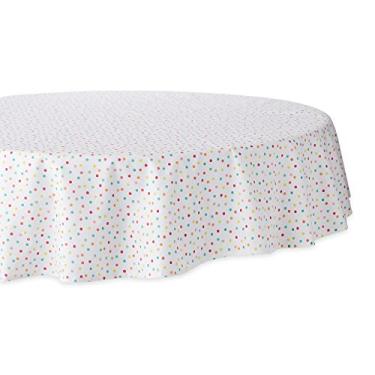 Imagem de DII Toalha de mesa de algodão para jantares, casamentos e uso diário, 178 cm redondo, bolinhas