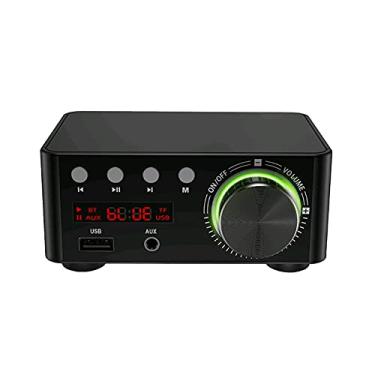 Imagem de Wemay HIFI BT5.0 Amplificador Digital Mini Amplificador de Áudio Estéreo 100 W Dual Channel Sound Power Receptor de Áudio Estéreo AMP USB AUX para Home Theater USB Jogadores de Cartão TF Preto