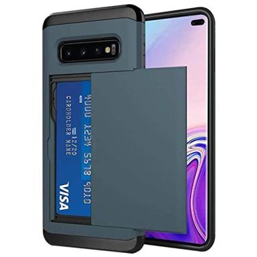 Imagem de Para Samsung Galaxy S10 Plus S10E S10 5G S9 S8 S7 S6 Edge S5 Caso Slide Armor Carteira Slots Para Cartão Capa Para Samsung Note 9 8, Azul Marinho, Para Galaxy S9