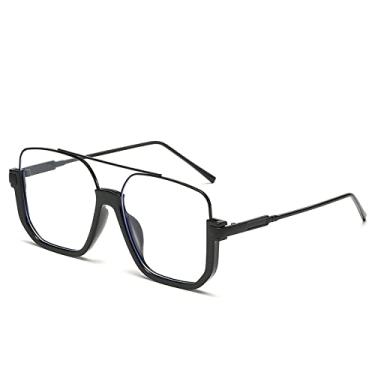 Imagem de Face simples, feixe duplo, armação grande, anti-luz azul, óculos retrô, meia armação inferior, óculos de sol quadrados, óculos de sol femininos, 7, tamanho único