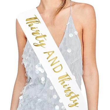 Imagem de Faixa “Trinta e Sede” da ADBetty – Faixa de 30º Aniversário de 30 Anos Presentes de Aniversário de Aniversário para Menina, Faixa de Aniversário, de Festa, Suprimentos e Decorações