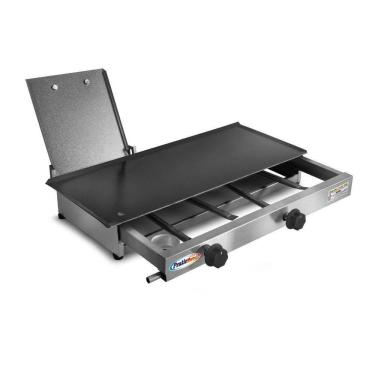 Imagem de Chapa Lanche 60X30Cm Com Prensa Á Gás - Inox Pratic Metal