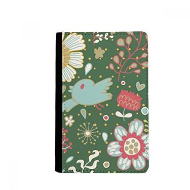 Imagem de Porta-passaporte com tinta de flor verde escura para pintura de flores e passaporte Notecase Burse carteira capa para cartão, Multicor