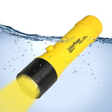 Imagem de Lanterna de mergulho,LetonPower lanterna de mergulho profissional,1500 lumens lanterna a prova d'água,100m lanterna mergulho, Carregamento Type-C 3000K lanterna a prova dagua caça subaquática