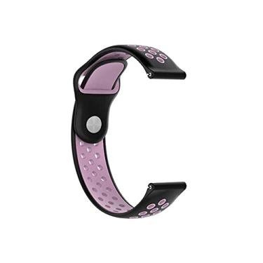 Imagem de Pulseira Sport 22mm compatível com Amazfit GTR 4 A2166 cor:Preto com Rosa