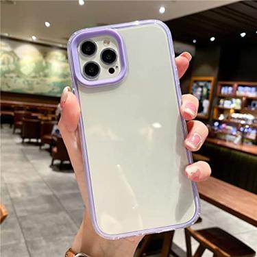 Imagem de Capa de celular transparente Candy para iPhone 13 Pro Max 12 Mini 11 XS XR X 8 7 Plus SE 2022 Capa, roxa, para iPhone XR