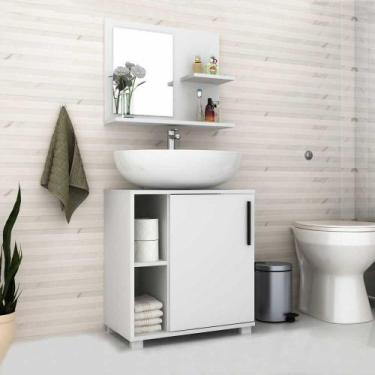 Imagem de Armário De Banheiro 1 Porta Branco - Pnr Móveis - Brv