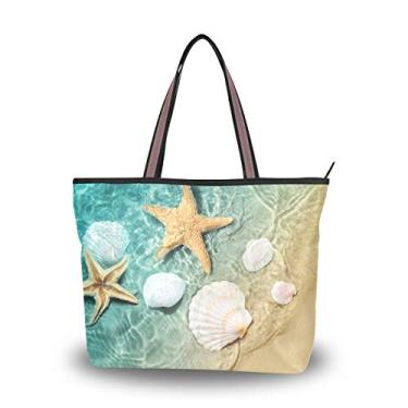 Imagem de Bolsa feminina My Daily Fashion, bolsa de ombro para mulheres, concha do mar, estrela do mar, praia, bolsas grandes, Multicoloured, Medium