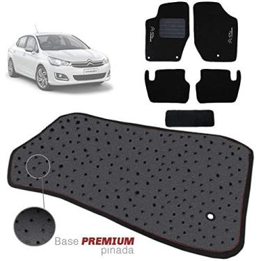 Imagem de Jogo de Tapete Carpete Tevic Pinado Compatível com C4 Lounge 2014 15 16 Impermeável Lavável Logo Bordado 5 Peças