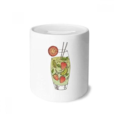 Imagem de DIYthinker Caixa de moedas de cerâmica com estampa de suco de morango para presente