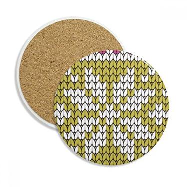 Imagem de Caneca de porta-copos com ilustração quadrilateral polvo de costura para proteção de mesa, pedra absorvente