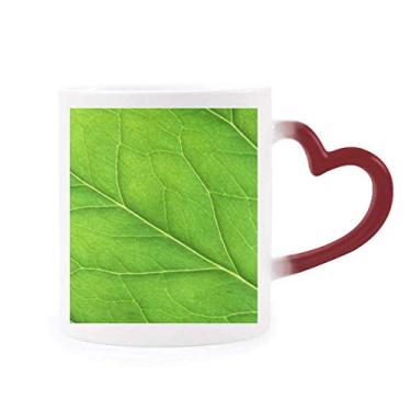 Imagem de Caneca verde com estampa de ilustração fresca sensível ao calor, caneca de grés que muda de cor vermelha