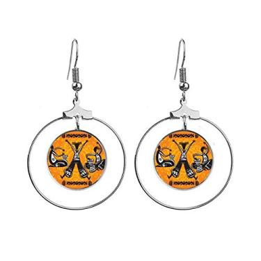 Imagem de Dance Celebrate Mexico Totems Pandeiro Brincos de argola pendentes Joias Círculo