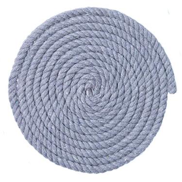 Imagem de Corda de artesanato de macramê de algodão torcido de 1/4 polegada de espessura – Grande variedade de opções de cor e padrão – Comprimentos de 10, 25, 50 e 100 pés, 10 Feet, Light Gray