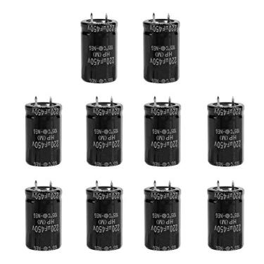 Imagem de Conjunto De 10 Capacitores,Kit De Capacitor Eletrolítico Radial 450V 220uF, Componente Eletrônico