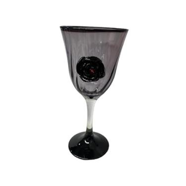 Imagem de Taça Negra Pomba Gira Lirio c/Rosa Super luxo 330 ml -Vidro