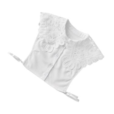 Imagem de USHOBE 1 Unidade gola falsa decoração de roupas gola de renda falsa colete feminino xaile acessório de roupa xale de chiffon baixo colarinho gravata borboleta decorar mulheres branco