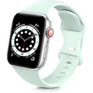 Imagem de Hoopyeecase pulseira de relógio Compatível com Apple Watch Band 38mm 40mm 42mm 44mm, Suave Silicone Esporte Substituição Banda Compatível com iWatch Series 6 5 4 3 2 1 para mulheres homens