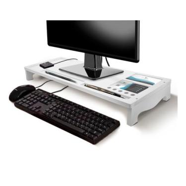 Imagem de Suporte de Monitor e Notebook com Organizador - Cor Branco ®MaiXpro