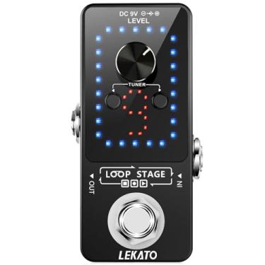 Imagem de LEKATO Pedal de efeito de guitarra, looper pedal, afinador, função loop, estação de loop, 9 voltas, 40 minutos de tempo de gravação com cabo USB para baixo elétrico