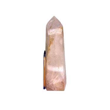 Imagem de Ponta Quartzo Rosa Pedra Natural Grande 22cm 1,4kg Classe C