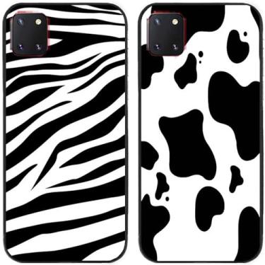 Imagem de 2 peças zebra vaca leite impresso TPU gel silicone capa de telefone traseira para Samsung Galaxy todas as séries (Galaxy Note 10 Lite)