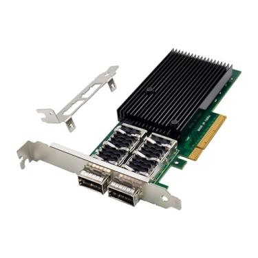 Imagem de HINYSENO Adaptador de placas de rede PCIe x8 Dual QSFP 56G SFP28 Ethernet PCI Express x8 com chipset Mellanox Connect X-3 LX