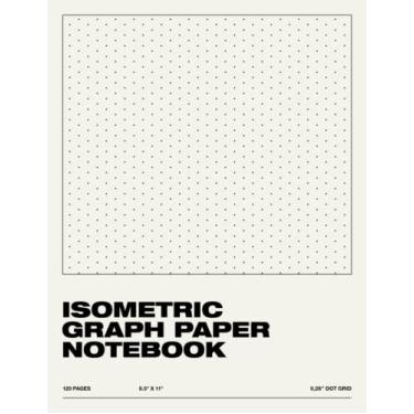 Imagem de Caderno isométrico: 21,6 cm x 28 cm, 120 páginas - Blocos de desenho de grade de pontos isométricos - Adequado para design industrial, arquitetônico, interior, 3D e geometria avançada
