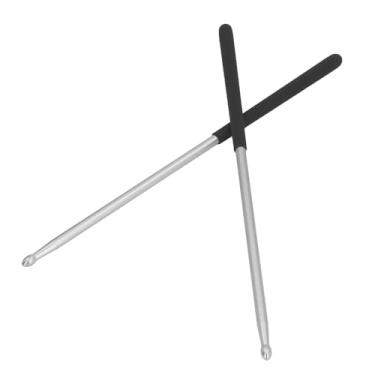 Imagem de 1 par de Baquetas 5a, Baquetas Profissionais de Metal, Liga de Alumínio, Com Alça Antiderrapante (Prata)