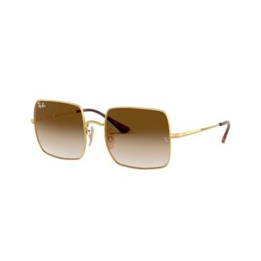 Imagem de Óculos de Sol Ray-Ban Square 0RB1971 914751 Tam 54 / Ouro - Lentes Marrom Gradiente