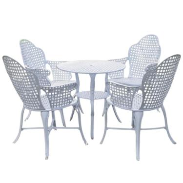 Imagem de Conjunto de Mesa Copacabana com 4 Cadeiras Alumínio Fundido para Área Externa