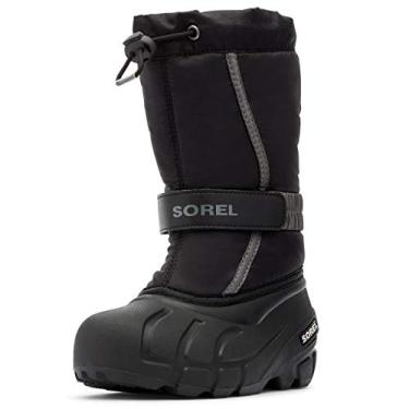 Imagem de Botas de neve de inverno SOREL Youth Flurry para crianças, Preto, cinza, 10 Little Kid