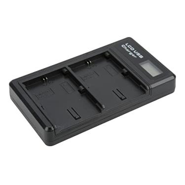 Imagem de Carregador USB duplo, para bateria modelo LP-E6, bateria LP-E6 DC 5V 2A, carregador de bateria USB tipo C Carregador duplo, com visor LCD, opções de carregamento versáteis