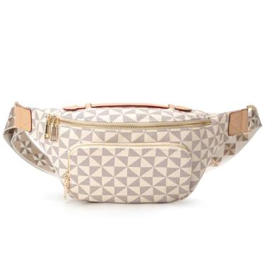 Imagem de LBiayion Pequena bolsa tiracolo feminina – Pochete de couro vegano com alça ajustável – bolsa de peito moderna para viagens, Aa-branco, Small