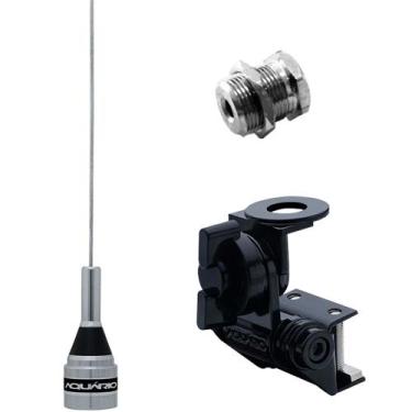 Imagem de Kit Enfeite Antena 50cm Suporte Bi-Articulado Calha Parafuso Fixação -