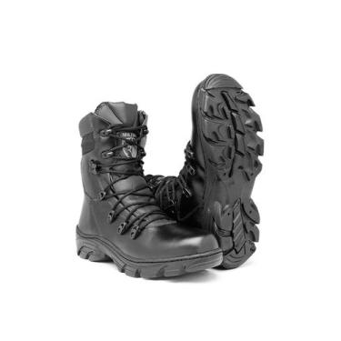 Imagem de Bota Coturno Motociclista Masculina Couro Cano Alto Resistente Qualida