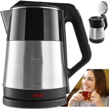 Imagem de Chaleira Elétrica Jarra Garrafa Bule Philco PCH13PI 1.9L Aço Inox, Base Giratória 360° Desligamento Automático