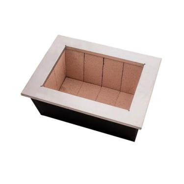 Imagem de Caixa Braseiro Churrasqueira Gourmet em Aço Preta 60x45x28cm - Metal M