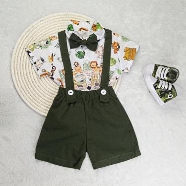 Imagem de Conjunto Infantil Menino Mauricinho Camisa Social Com Gravata Mais Sho