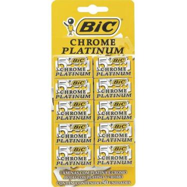 Imagem de Lâmina de Barbear Chrome Platinum - 10 embalagens c/ 5 unidades - BIC