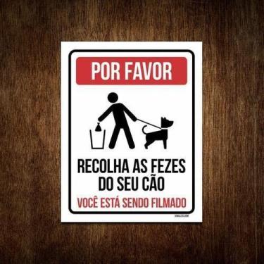 Imagem de Placa Por Favor Recolha Fezes Do Seu Cão - Filmado 18X23 - Sinalizo, P